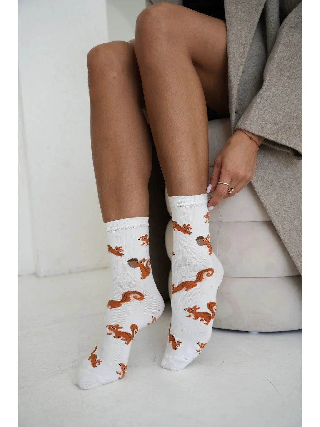 0200.260 - calza donna corta in cotone elasticizzato ecru
