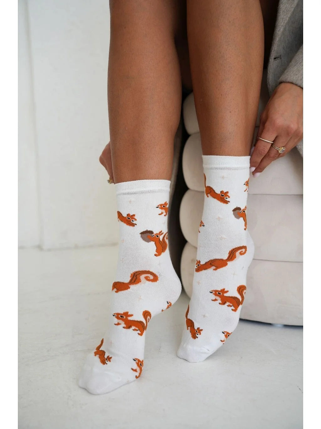 0200.260 - calza donna corta in cotone elasticizzato ecru