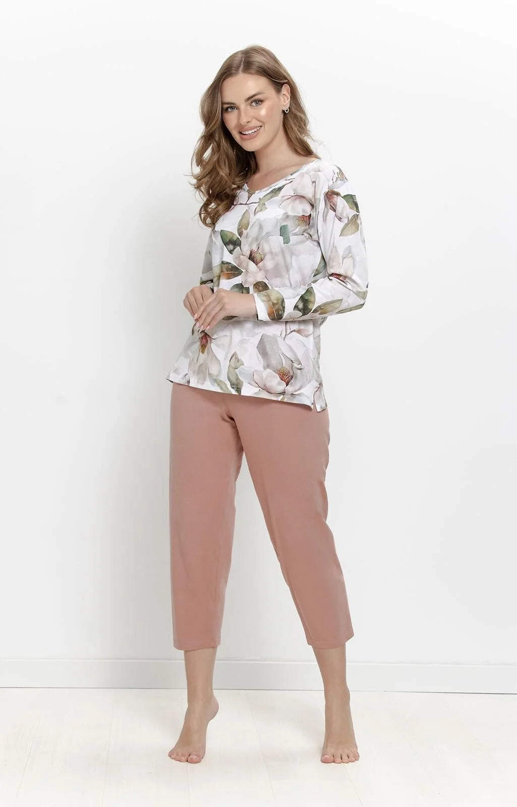 3615 - denisa - pigiama da donna in puro cotone con maglia