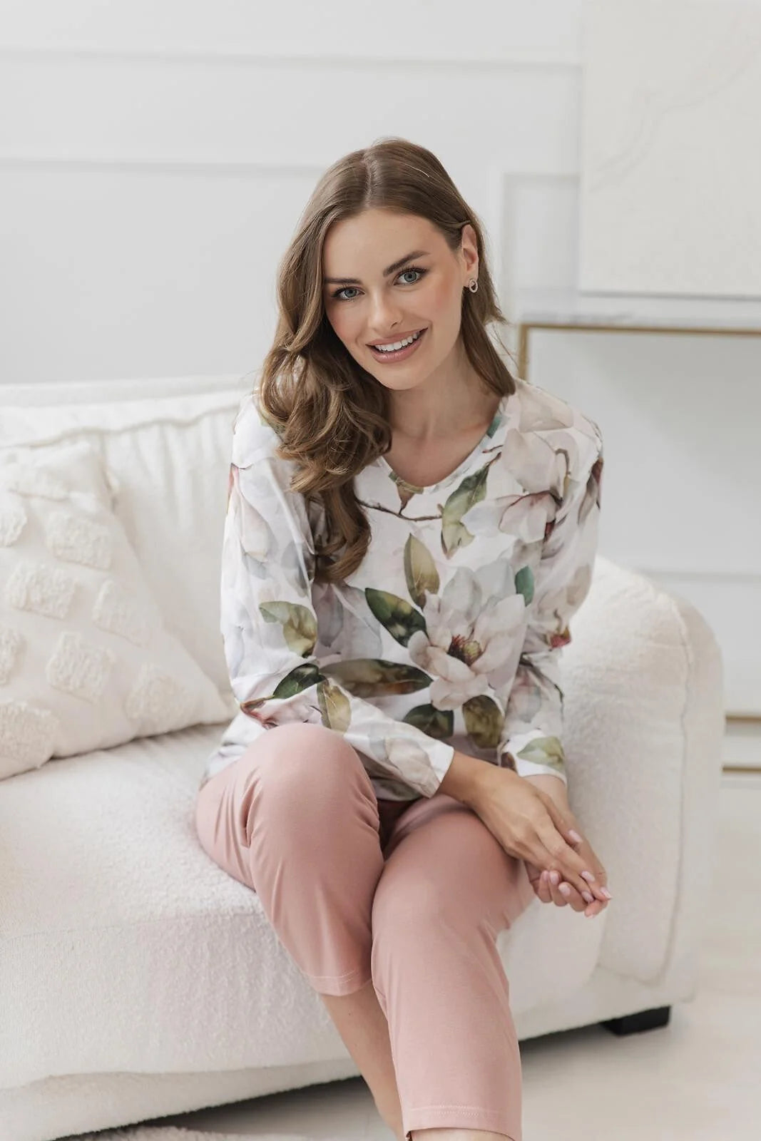 3615 - denisa - pigiama da donna in puro cotone con maglia