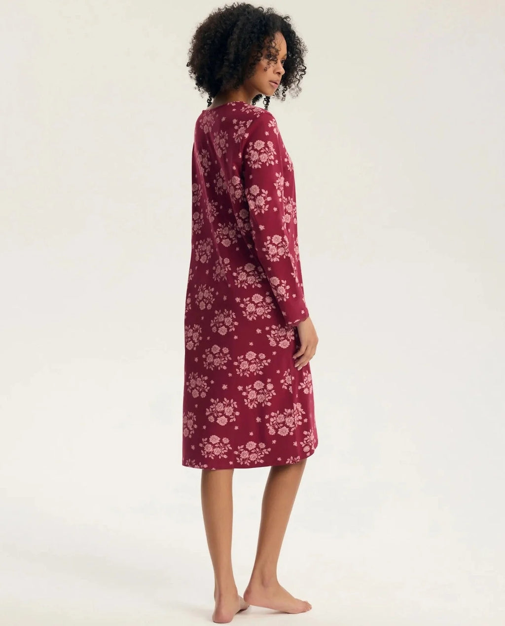 45407 - greta - camicia da notte donna in cotone con scollo