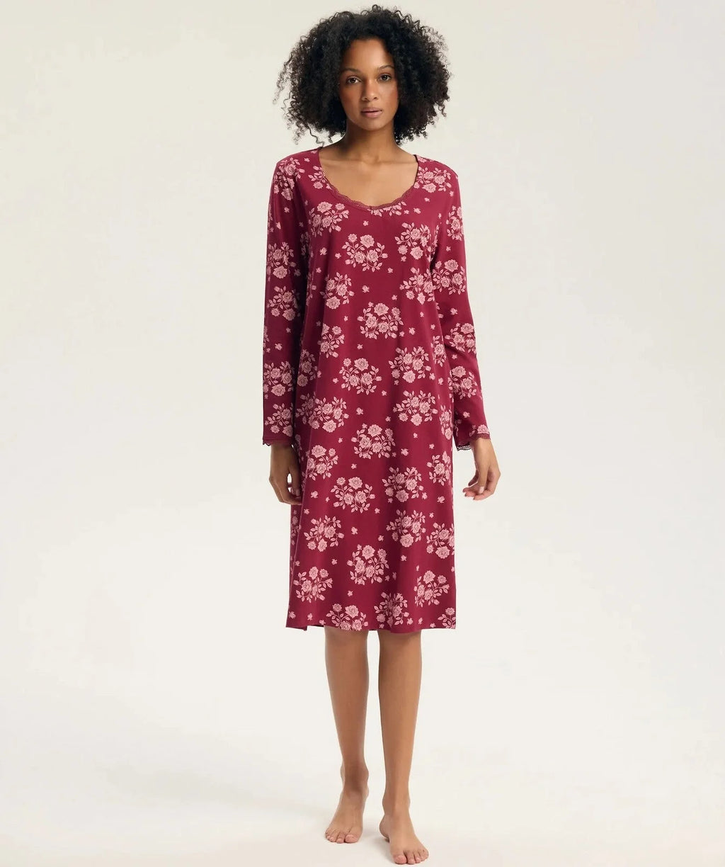 45407 - greta - camicia da notte donna in cotone con scollo
