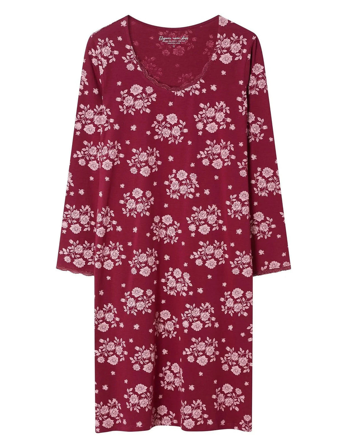 45407 - greta - camicia da notte donna in cotone con scollo