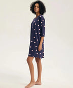 45411 - gitte - camicia da notte donna in cotone manica 3/4