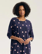 45411 - gitte - camicia da notte donna in cotone manica 3/4
