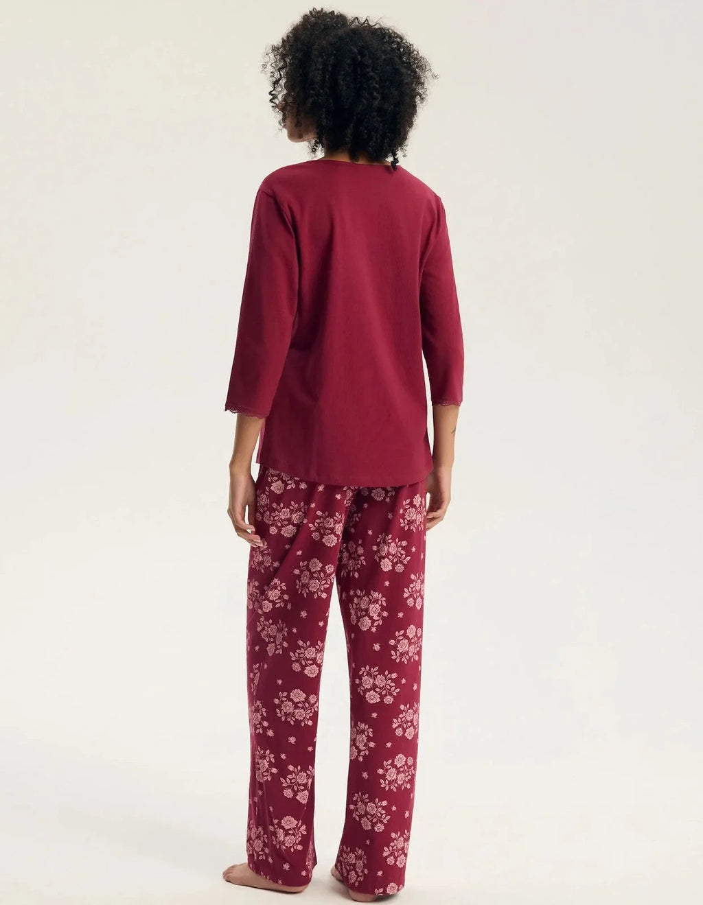 45423 - greta - pigiama da donna in puro cotone con maniche