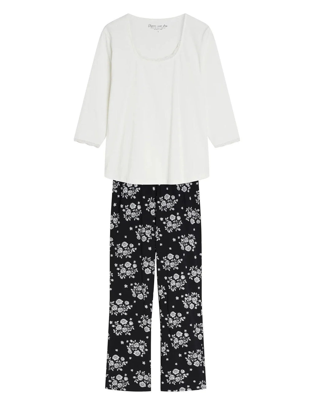 45423 greta - pigiama da donna in puro cotone con maniche