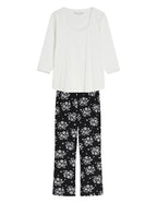 45423 greta - pigiama da donna in puro cotone con maniche