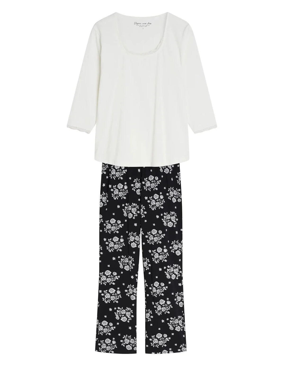 45423 greta - pigiama da donna in puro cotone con maniche