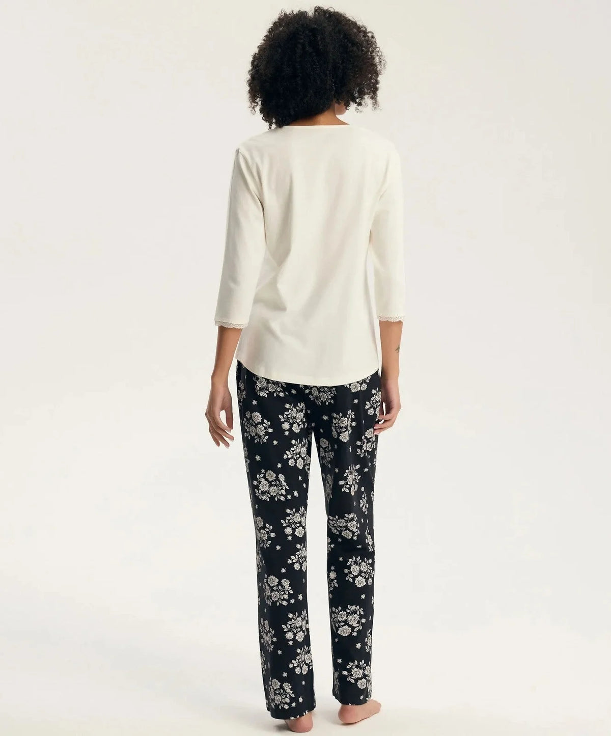 45423 greta - pigiama da donna in puro cotone con maniche