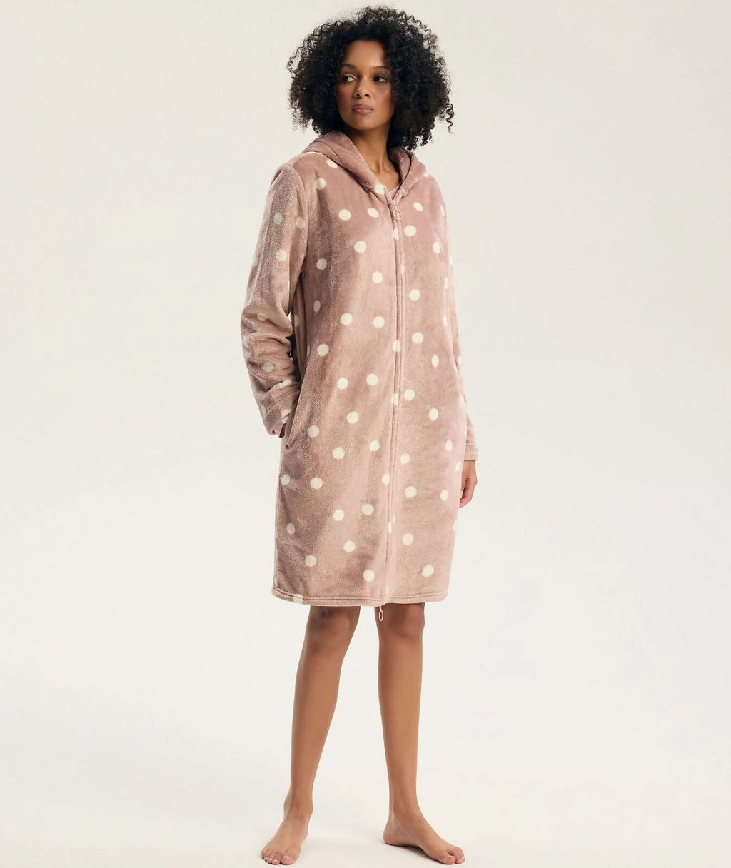 45428 - grimma - vestaglia da donna con zip e cappuccio