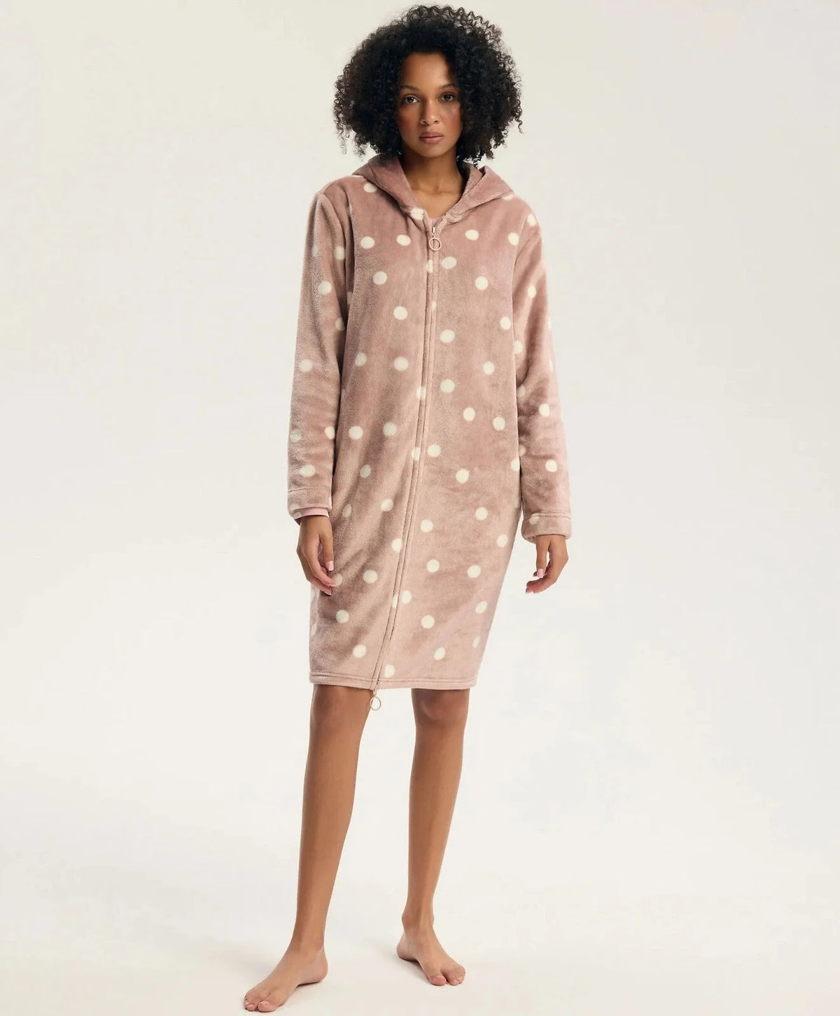 45428 - grimma - vestaglia da donna con zip e cappuccio