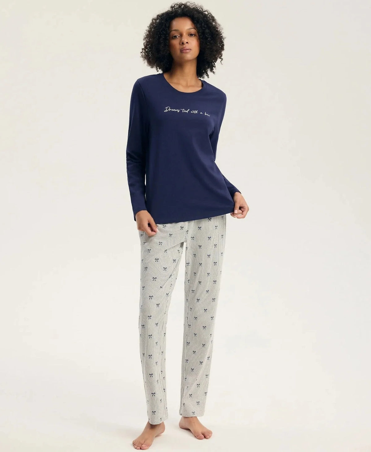 45430 - gaela - pigiama donna manica lunga in cotone