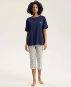 45431 - gaela -pigiama da donna in puro cotone con scollo