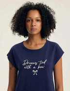 45432 - gaela - camicia da notte donna in cotone con stampa