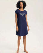 45432 - gaela - camicia da notte donna in cotone con stampa