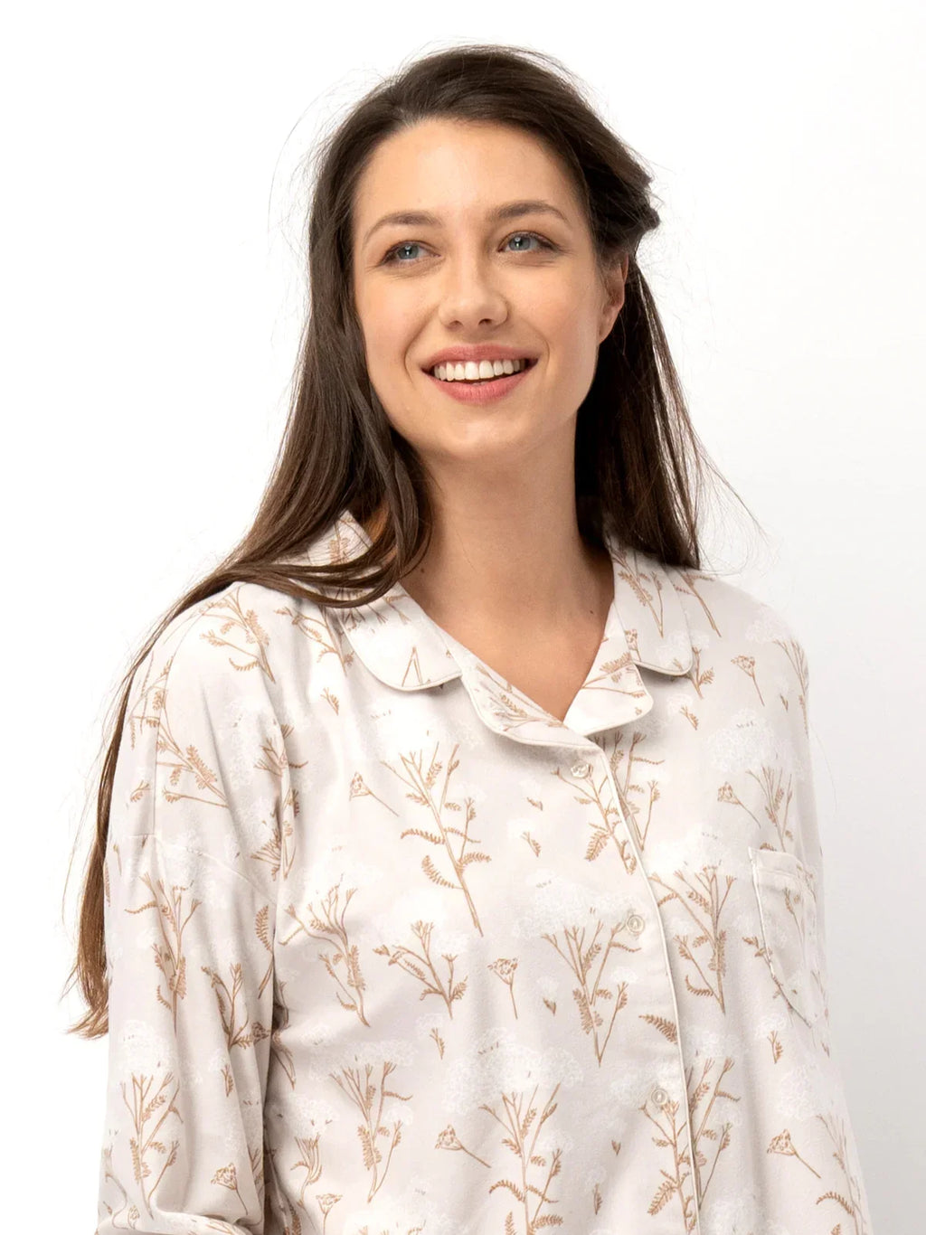 Lnd 567 - camicia da notte donna con stampa floreale