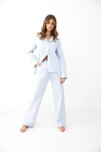Aderyn - pigiama da donna in puro cotone a righe sottili