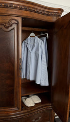 Aderyn - pigiama da donna in puro cotone a righe sottili