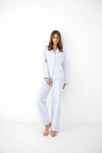 Aderyn - pigiama da donna in puro cotone a righe sottili