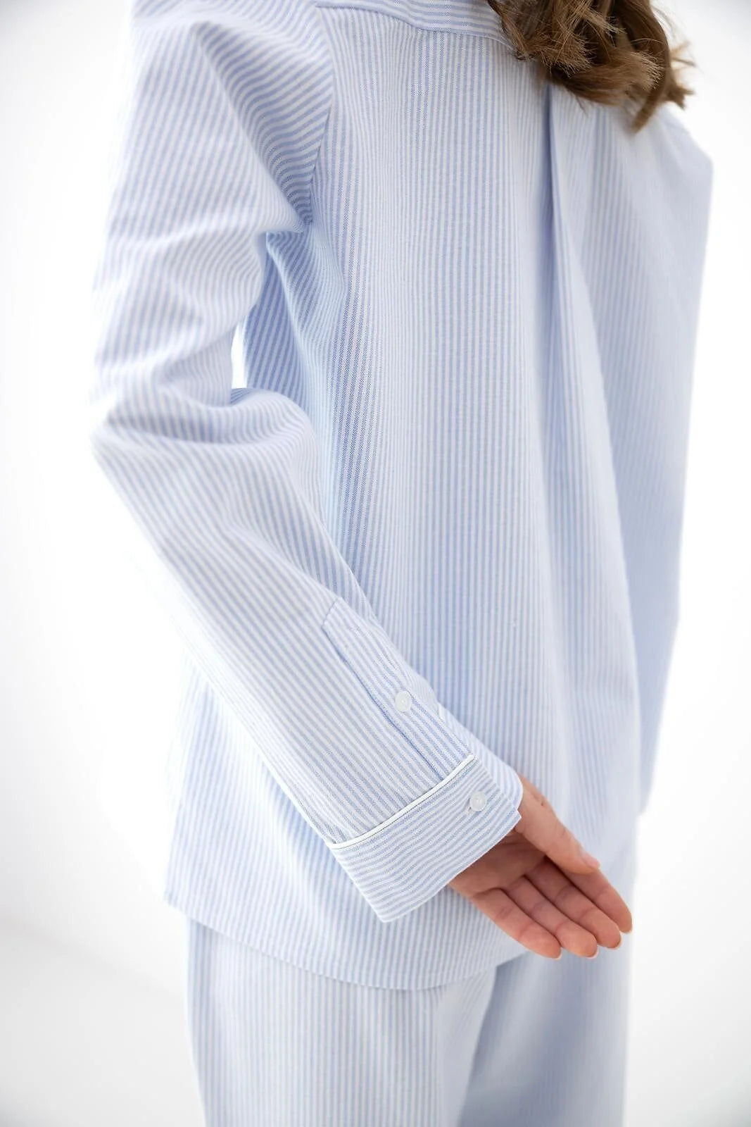 Aderyn - pigiama da donna in puro cotone a righe sottili