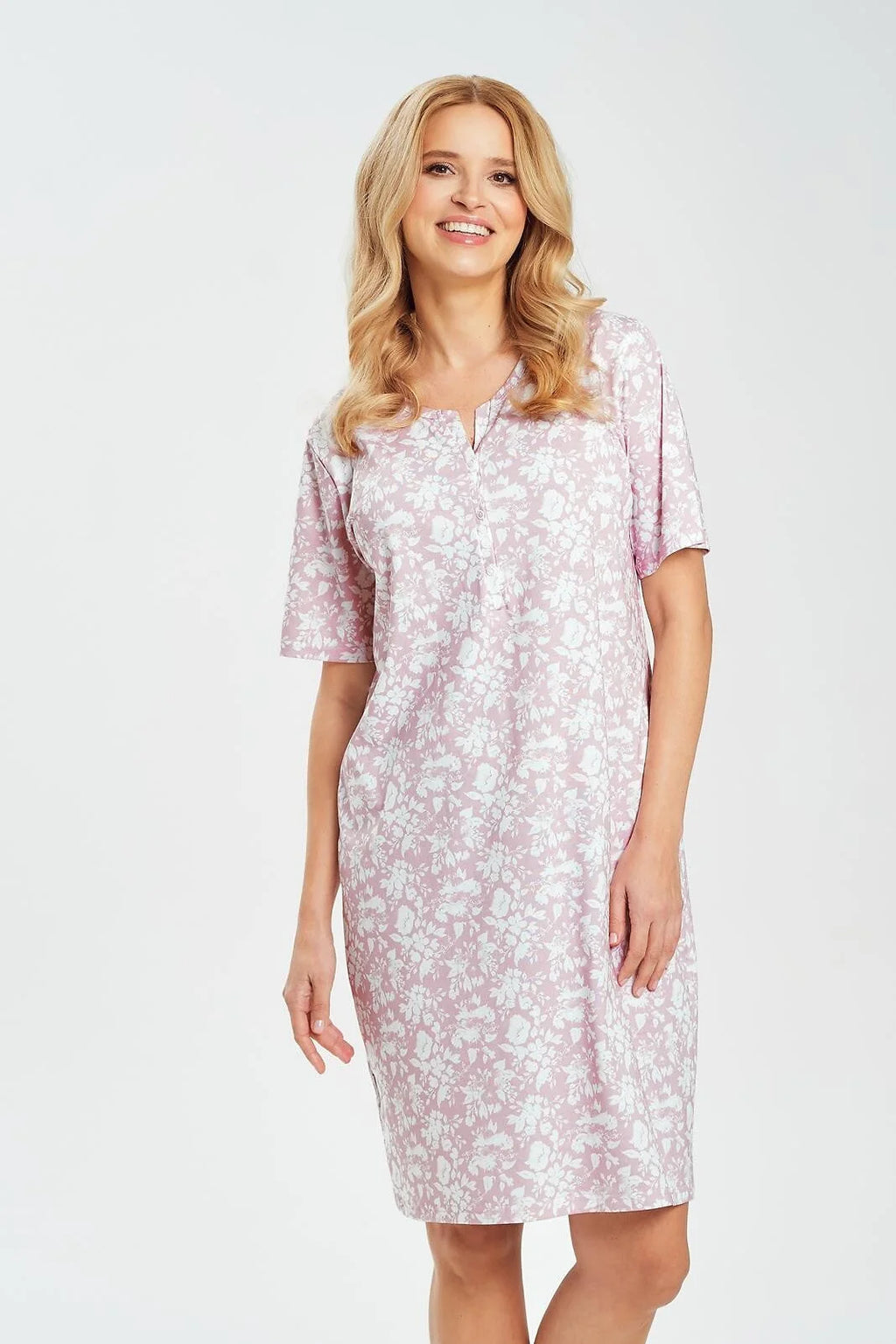 3541 - adria - camicia da notte in 100% cotone con stampa