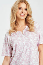 3541 - adria - camicia da notte in 100% cotone con stampa