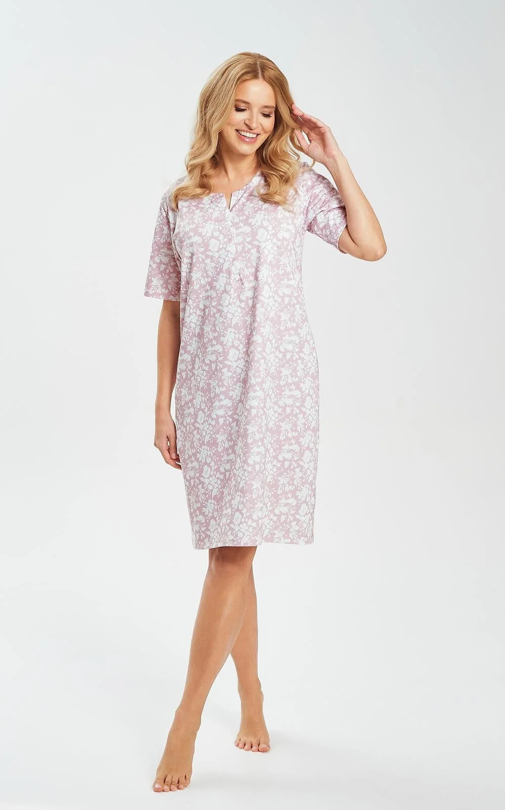 3541 - adria - camicia da notte in 100% cotone con stampa