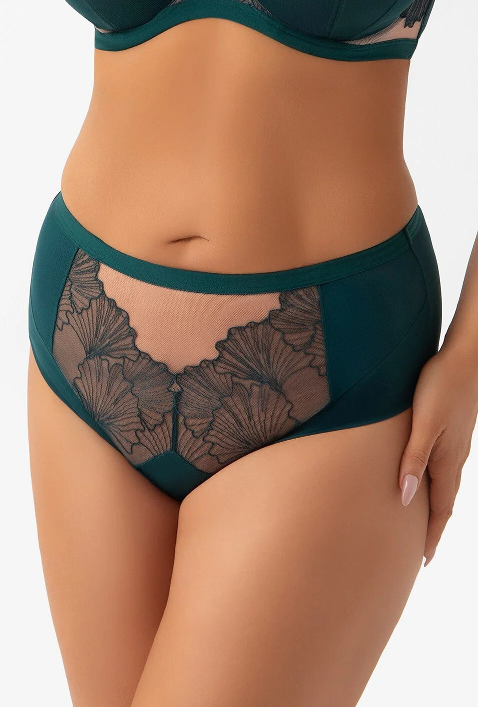 Aisha - slip classici da donna in tulle ricamo botanico