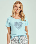 3513 - alessia - pigiama donna in 100% cotone con pantaloni