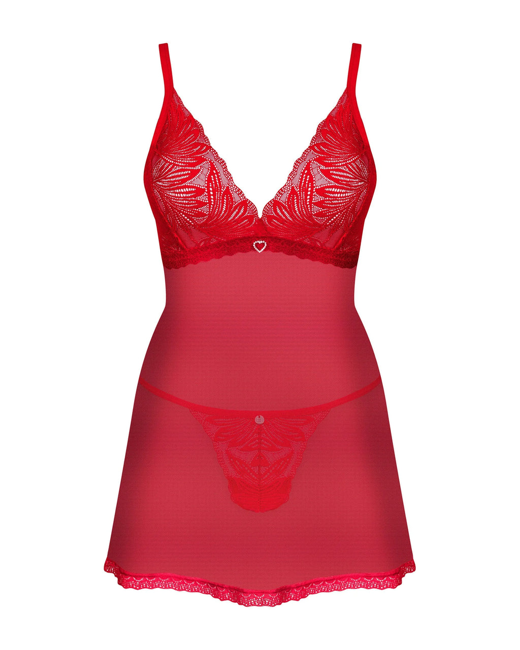 Babydoll chilisa rosso con perizoma