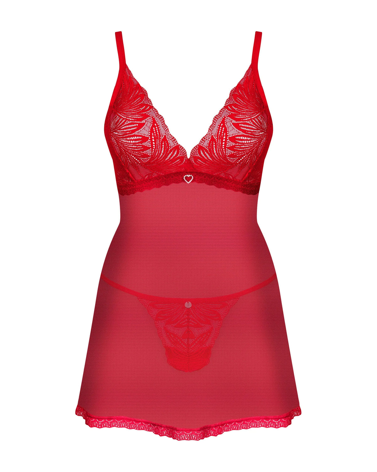 Babydoll chilisa rosso con perizoma