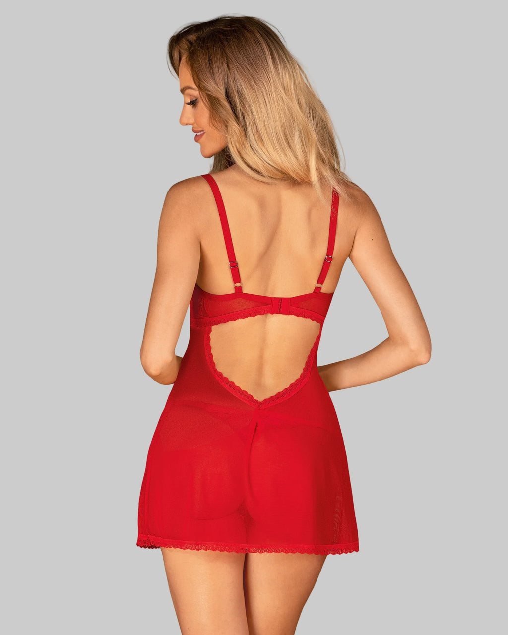 Babydoll chilisa rosso con perizoma