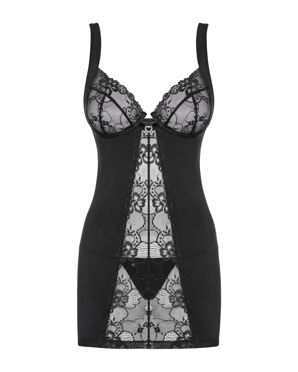 Babydoll intimo romantico con pizzo e dettagli femminili