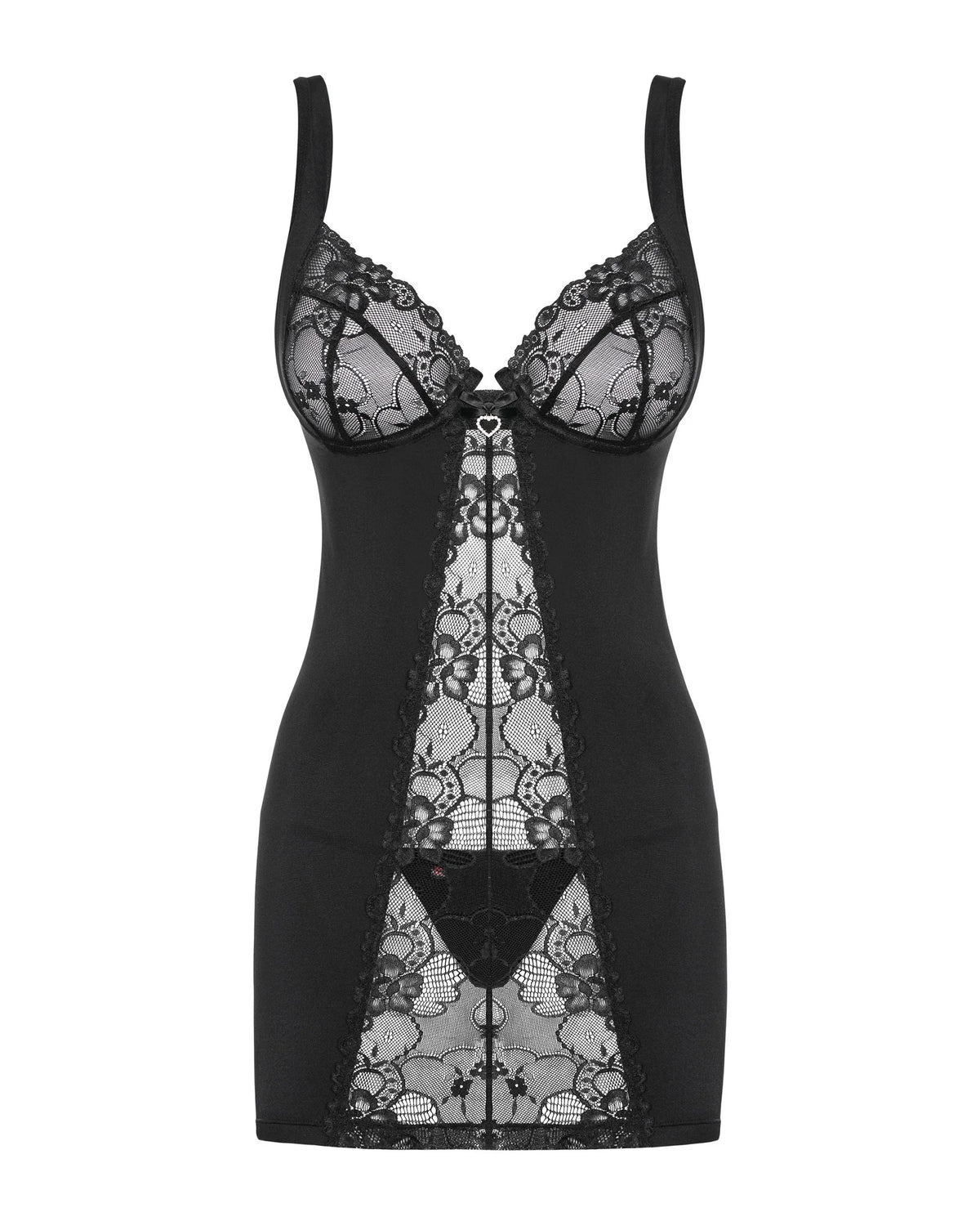 Babydoll intimo romantico con pizzo e dettagli femminili