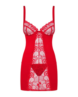 Babydoll intimo romantico con pizzo e dettagli femminili