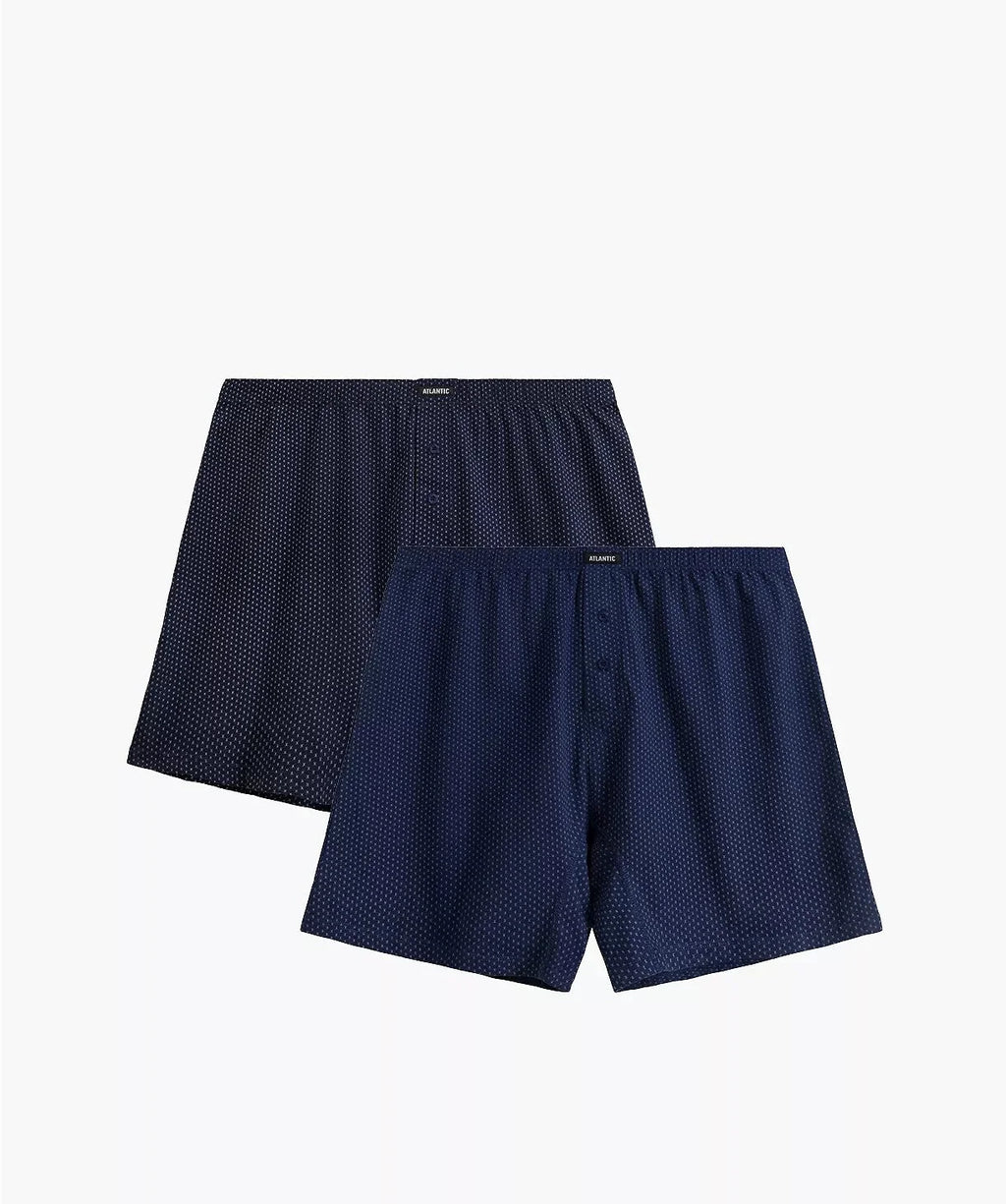 2mbx-079 - blu - boxer morbido con bottoni in 100% cotone