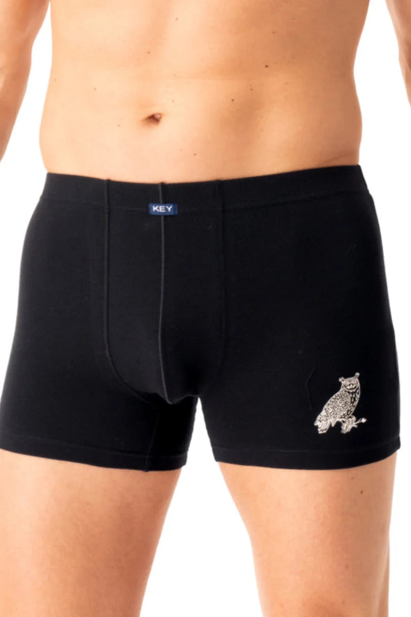 Mxh 703 - boxer uomo in cotone elasticizzato con stampa gufo