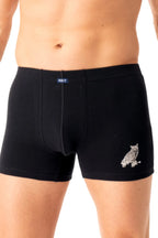 Mxh 703 - boxer uomo in cotone elasticizzato con stampa gufo