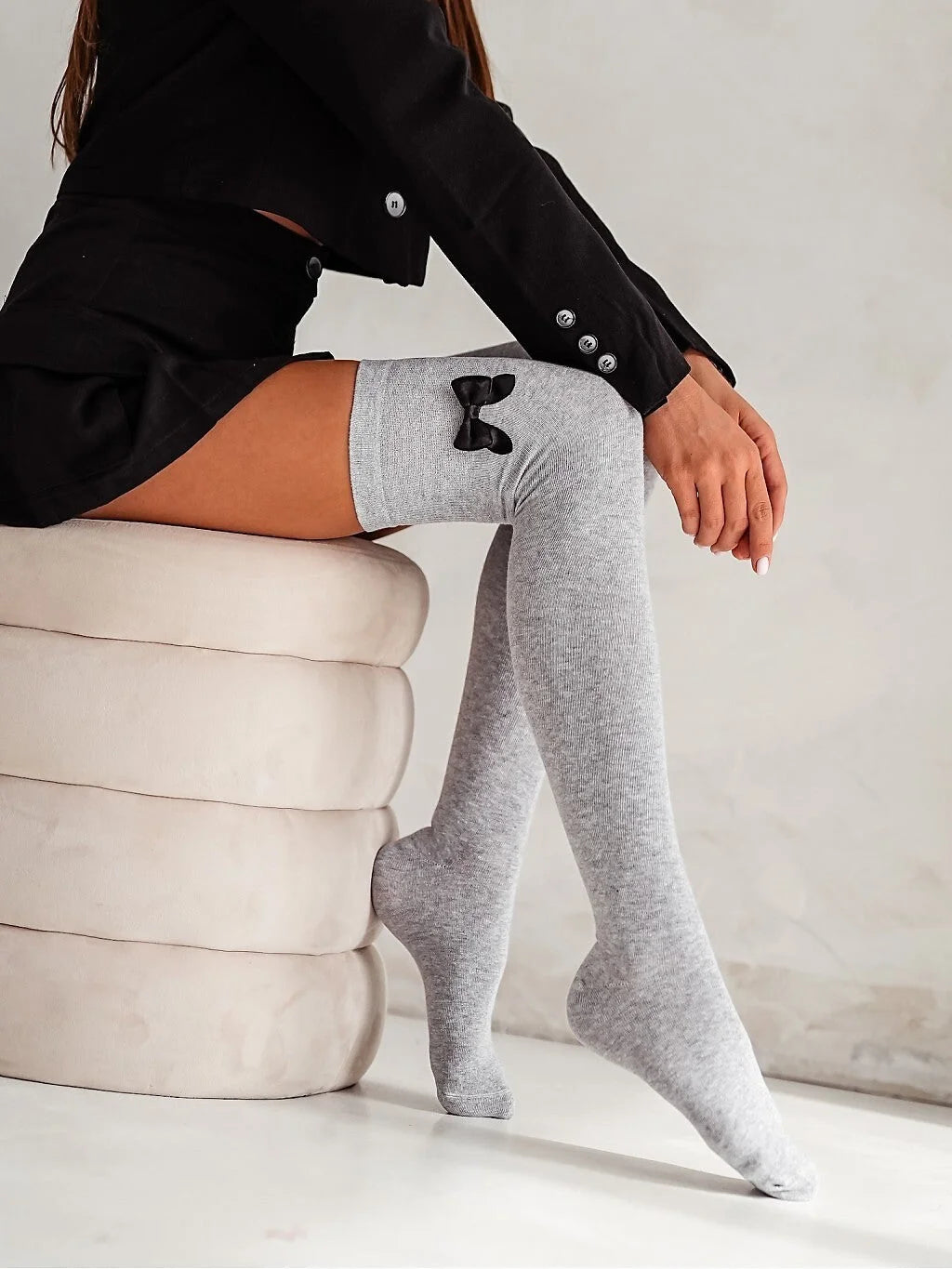 Calza parigina in cotone elasticizzato con fiocchetto | 774