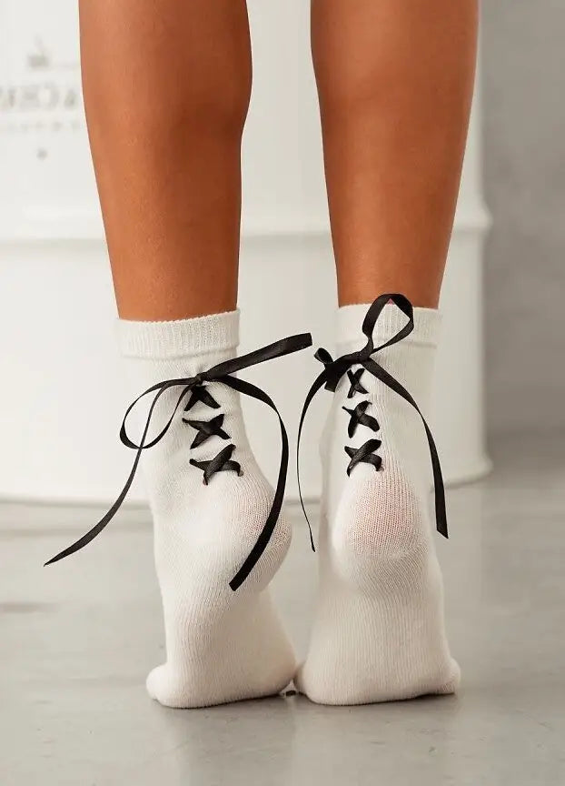 Calze corte da donna con fiocchetti - 1597.001