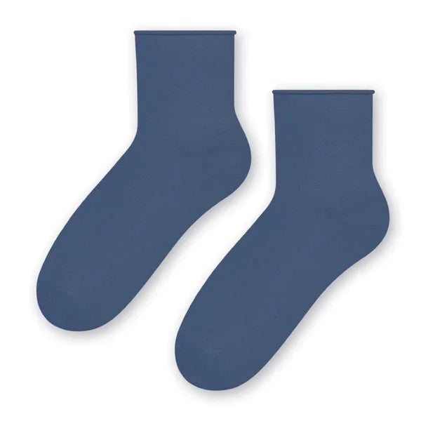 115 - calze corte donna con risvolto senza elastico