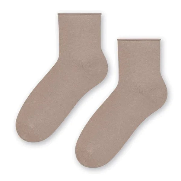 115 - calze corte donna con risvolto senza elastico