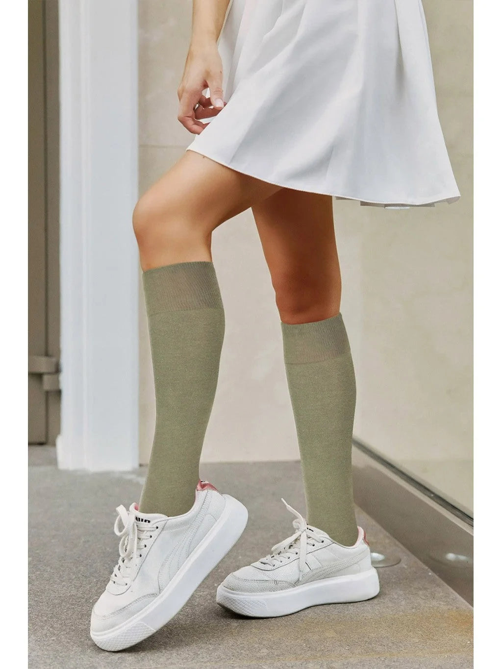 0248.001 - calze gambaletto da donna in cotone elasticizzato