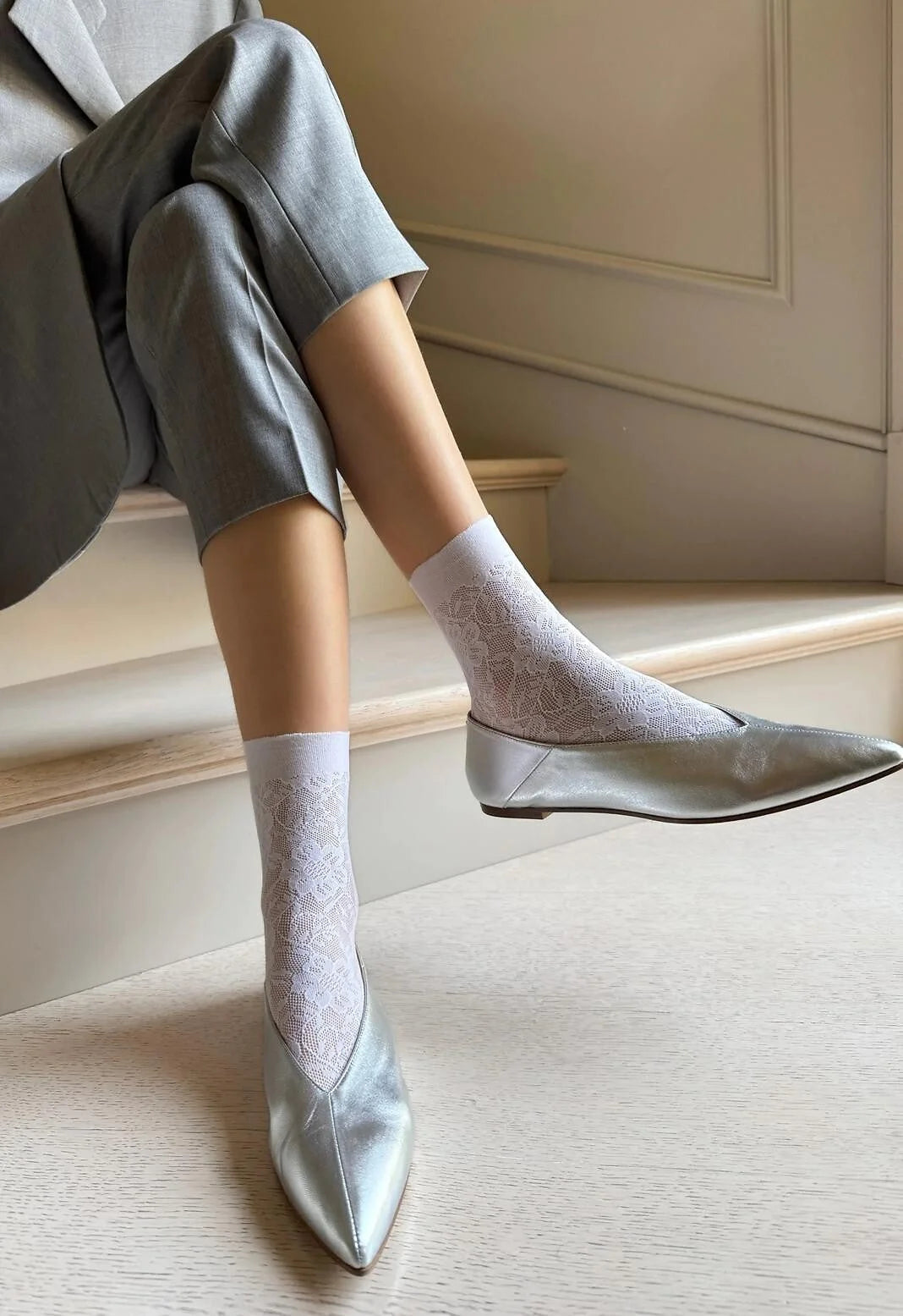 Rosa stile - calzini da donna eleganti traforati