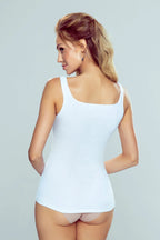 Canotta 100% cotone con particolare scollo in raso - tola