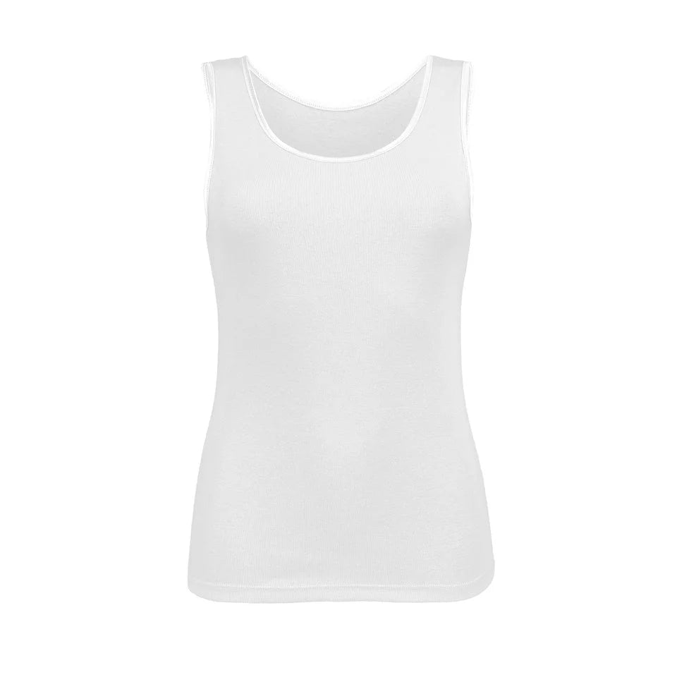 (clarissa) canotta da donna basic 100% cotone con bordo