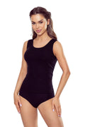 (clarissa) canotta da donna basic 100% cotone con bordo