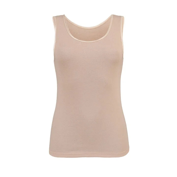 (clarissa) canotta da donna basic 100% cotone con bordo