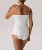 (blv-197) canotta donna in cotone elasticizzato con scollo